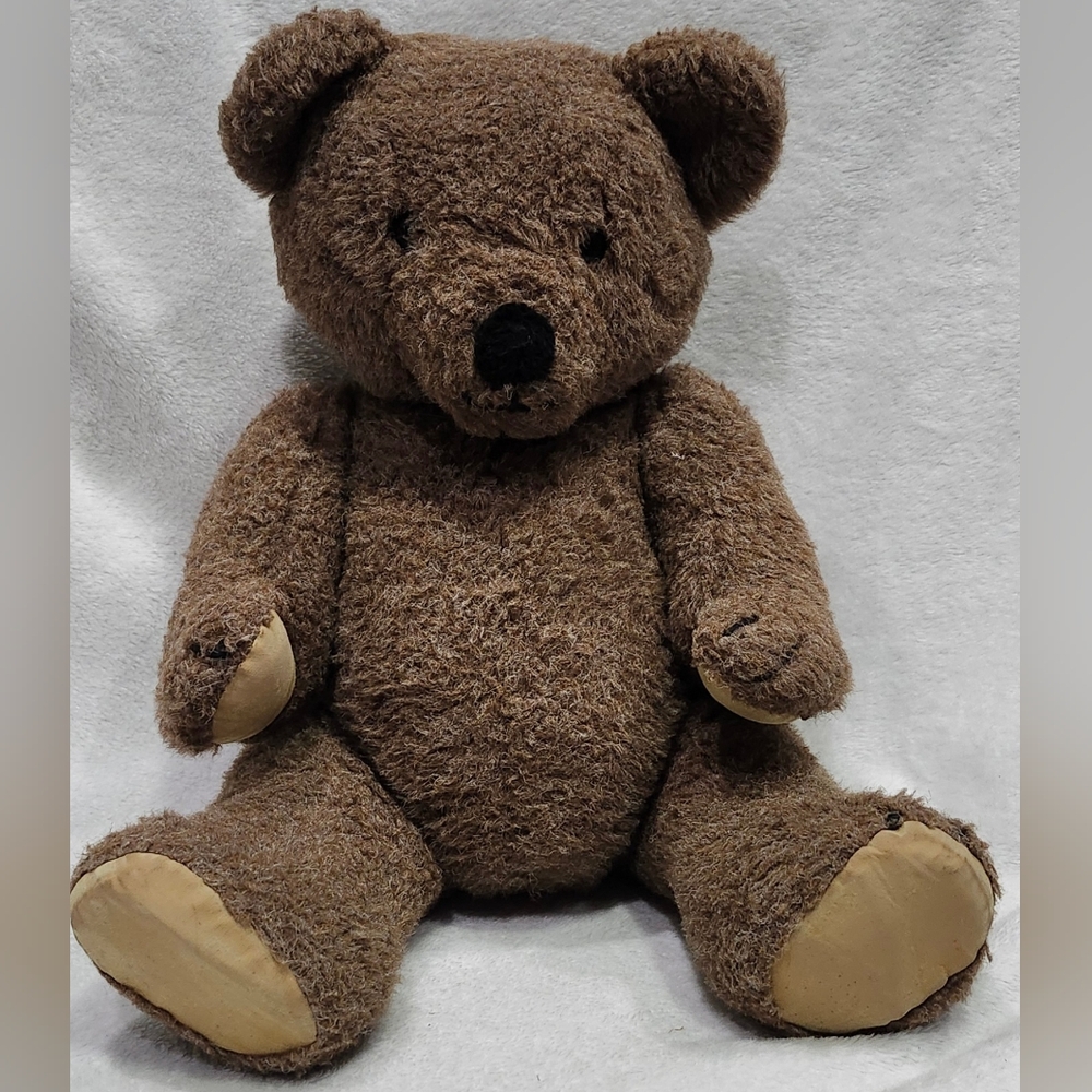 Vintage 1982 Dakin Plush Bear Pillow Pet Brown Teddy Jointed Stuffed Animal 20"